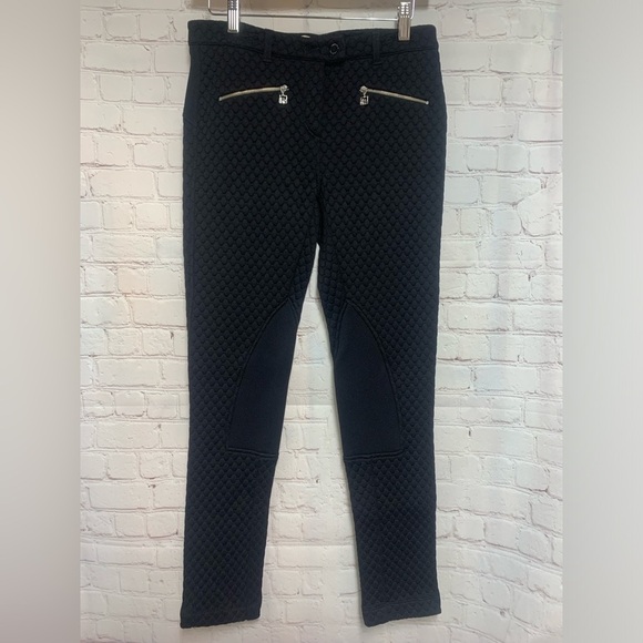 indies Pants - NEW Indies Erwann Black Quilted Pants with Zipper Details Size M​